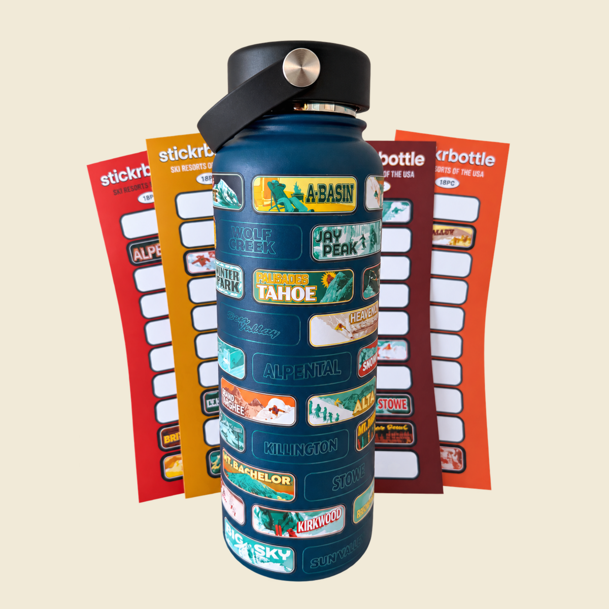 The Ski Resorts Of The USA Stickrbottle