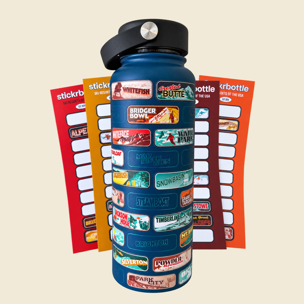 The Ski Resorts Of The USA Stickrbottle