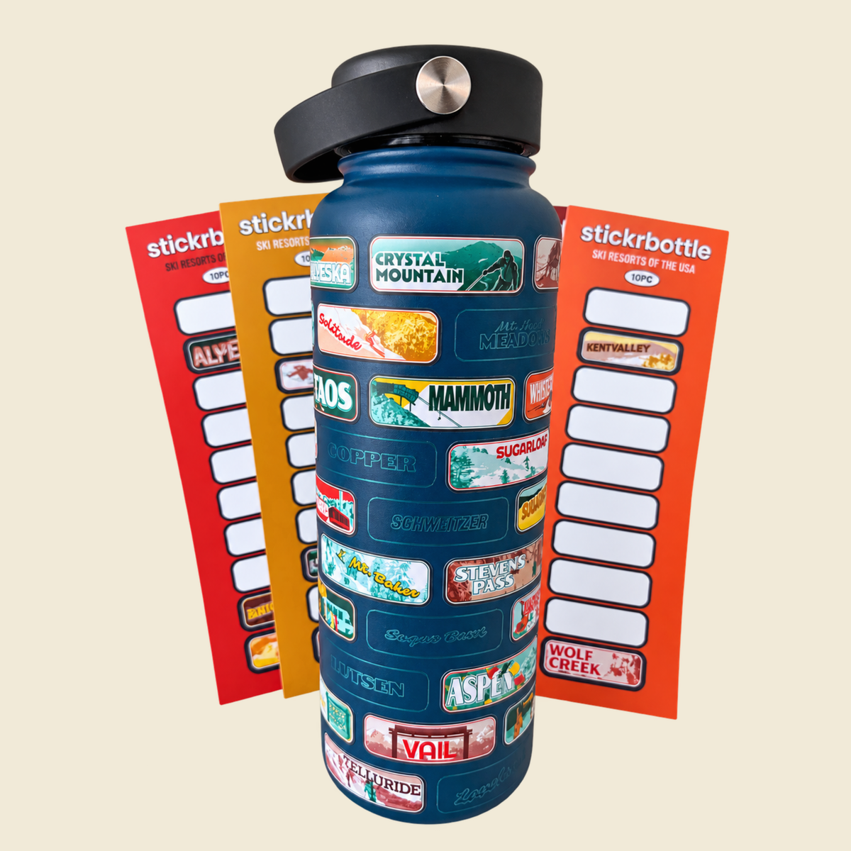 The Ski Resorts Of The USA Stickrbottle