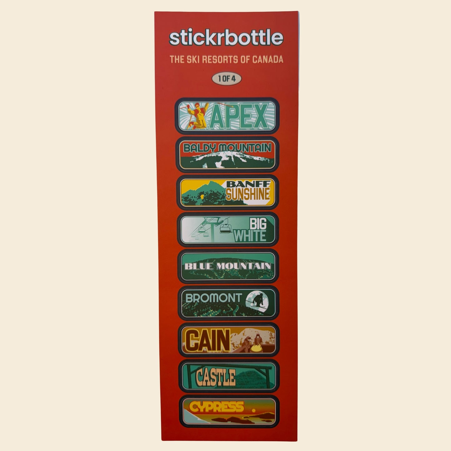 The Ski Resorts Of Canada stickrbottle